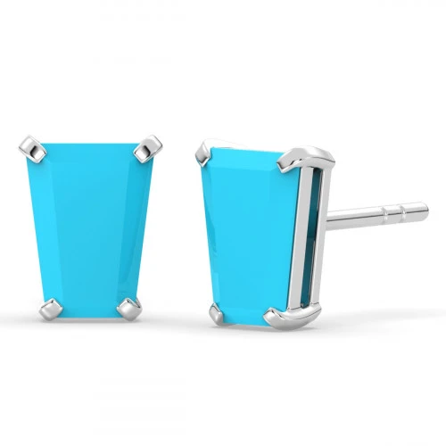 Turquoise Tapered Baguette stud earrings
