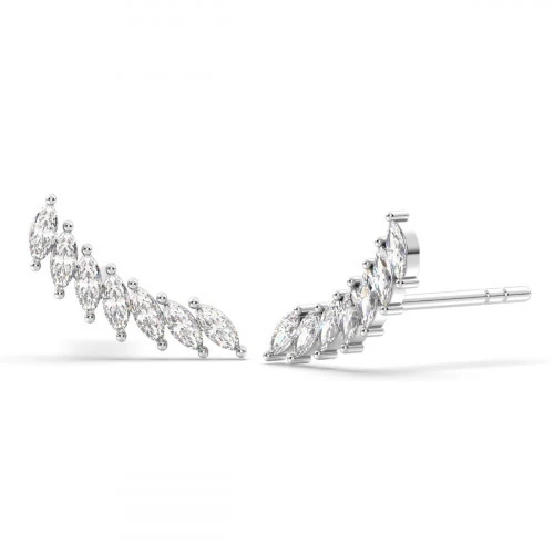 Ear Climbers in White Topaz