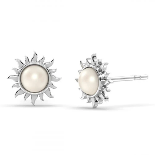 Pearl Sunshine Stud Earrings