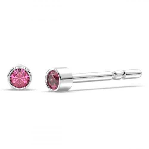 Pink Tourmaline tiny stud earrings