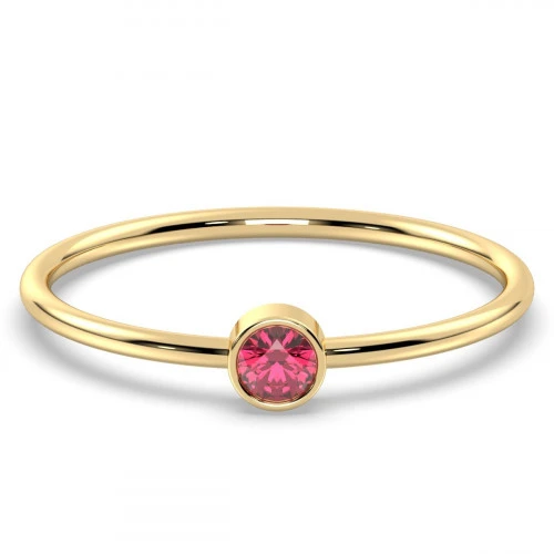 Pink Tourmaline dainty stacking ring