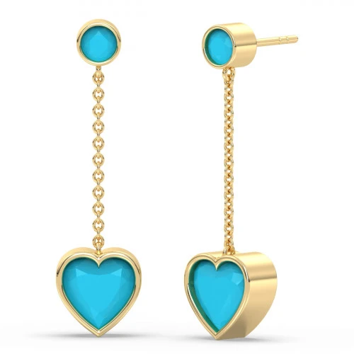 Turquoise 18K Gold Plated Drop Earrings