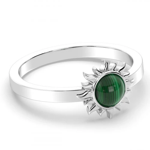 Malachite sun ring