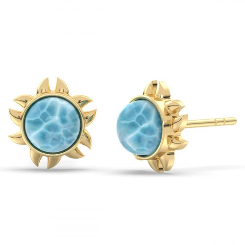Larimar Sun stud earrings