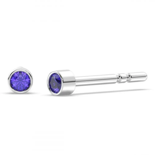 Tanzanite Tiny stud earrings