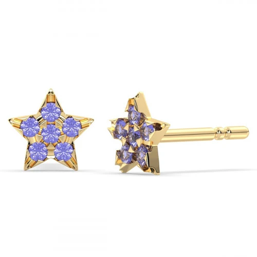 Tanzanite star pave stud earrings