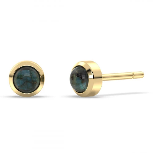 Labradorite Bezel Stud earrings