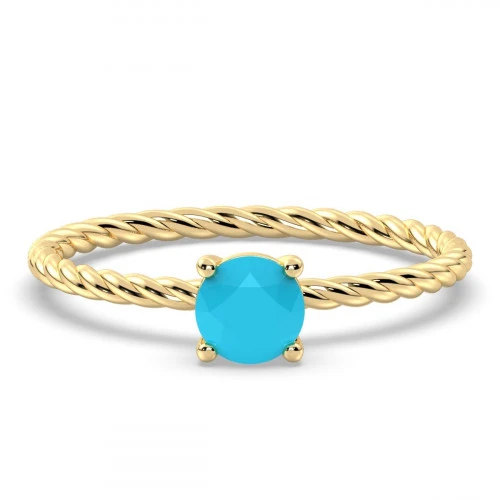 Turquoise ring with a twisted band