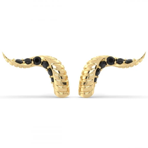 Black Onyx Pave snake ear climbers
