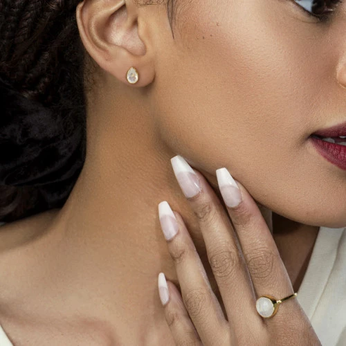 White Topaz Teardrop Stud earrings