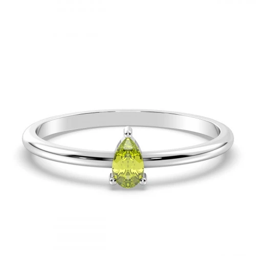 Dainty Peridot Teardrop Ring