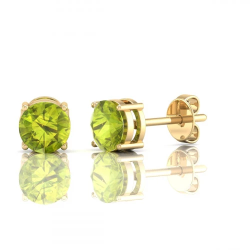 Peridot stud in 18K Gold Vermeil and Sterling Silver