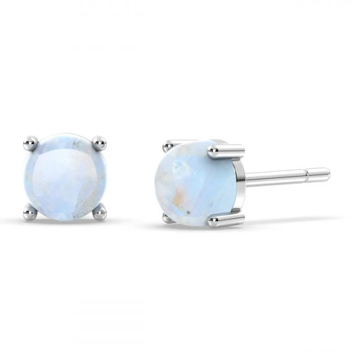 Rainbow Moonstone Stud Earrings