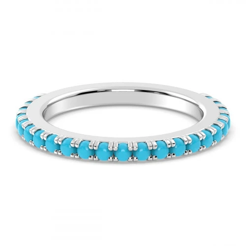Natural Turquoise eternity ring