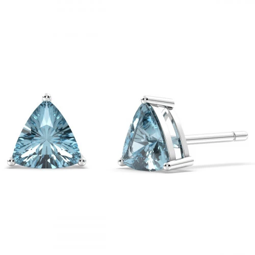 Sky Blue Topaz stud in Sterling Silver