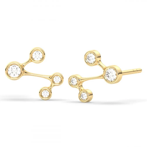 White topaz Astronomical stud earrings