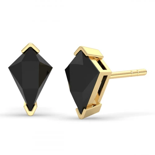 Black Onyx kite shape stud earrings