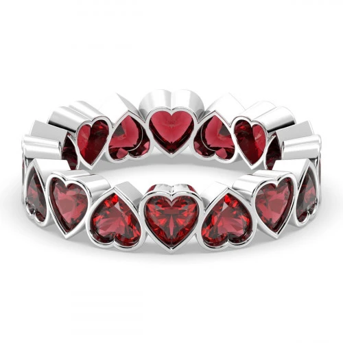 Garnet Eternity Heart Ring