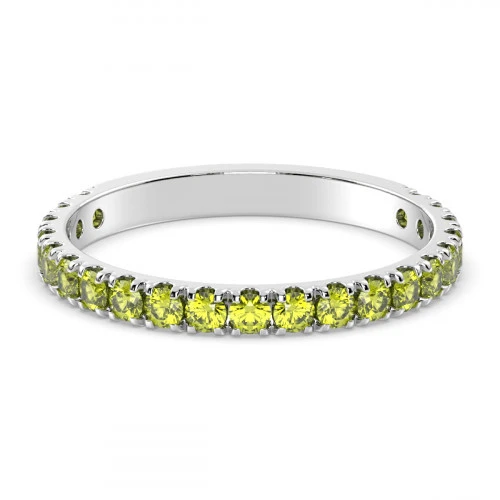 Peridot Band Pave Ring