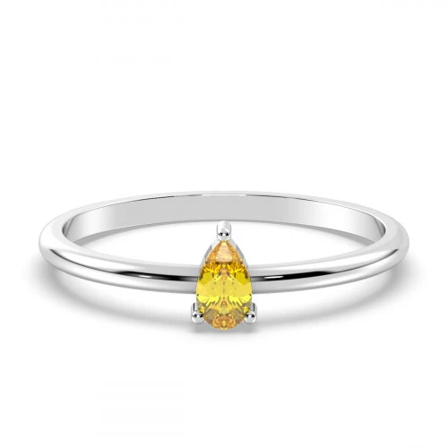 Dainty Citrine Teardrop ring