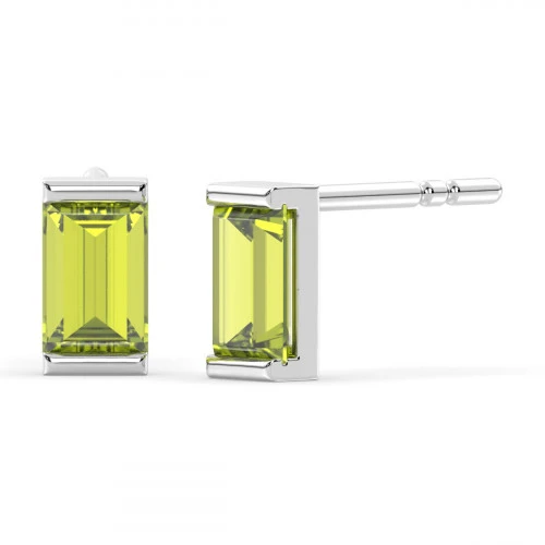 Peridot Baguette stud earrings