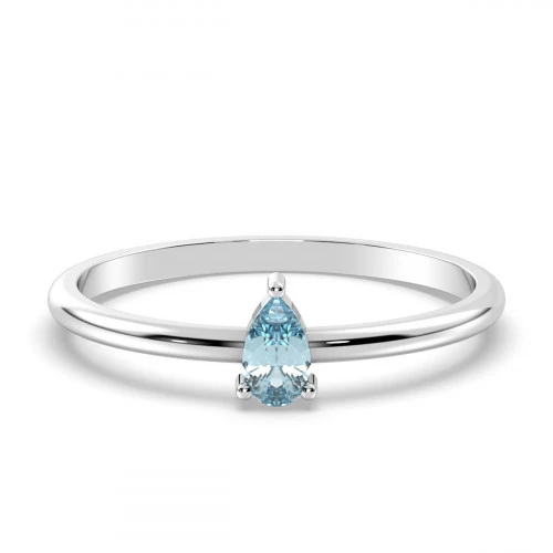 Dainty teardrop ring in sterling silver